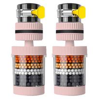 Vandens filtrai ir vandens valymo įranga, maišytuvo vandens filtrų rinkinys (2 vnt.) - 360° besisukantis valytuvas virtuvės ir vonios čiaupams, rožinis