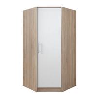 Kampinė spinta SMART SRK4, ąžuolo spalvos/baltas