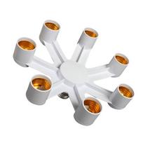 Bazinis skirstytuvas E27–E27 EU LED lempos lizdas 5 in 1, LED lempa, adapterio lemputės laikiklis.