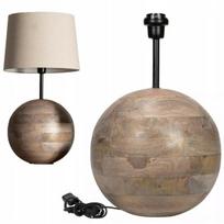 Didelė medinė boho stalinė lempa 47cm, mango mediena, svetainei