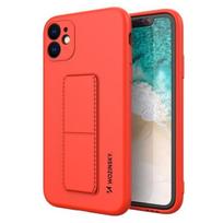 „iLike“ Samsung Galaxy A22 5G silikoninis dėklas su atrama, raudonas