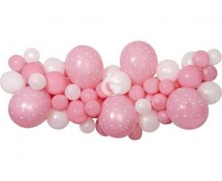 Balionų girlianda Baby Pink spalvos balionai