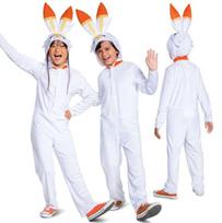 Pokemon Scorbunny karnavalinis kostiumas baltas persirengimo kostiumas 126-136 cm (7-8 metai), M