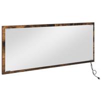 LED vonios veidrodis rūkytas 90x8,5x37 cm iš dirbtinės medienos