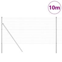 vidaXL Tvora su stulpais Sidabro 1,2 x 10 m Plienas ir PVC