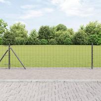 vidaXL Tvora su stulpais Pilka 0,4 x 50 m Plienas ir PVC