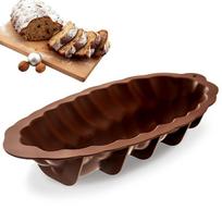 Chalos duonos forma, 41 cm, Chalos duonos forma silikoninė ruda SILLINIE 41 cm