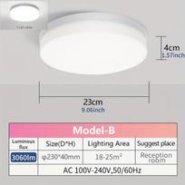 Apvalus LED lubinis šviestuvas, 3060 lm, 230x40 mm, 23cm/9,06col.-34W