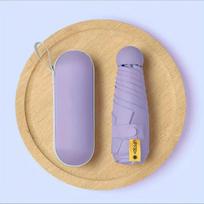 Mini kelioninis skėtis, kompaktiškas ir nešiojamas nuo lietaus. ,  Violetinė pliusinė dėžutė