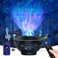 Projektorius Star Projector Night Light 2 in 1 LED Nebulo Cloud / pasukamas vandenyno bangų projektorius su nuotolinio valdymo pultu ir Bluetooth muzikos garsiakalbiu