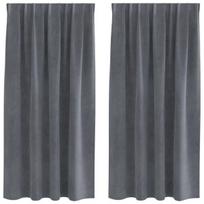 Nepermatomos Užuolaidos su Viršutine Juosta 2 vnt. Labai Šviesiai Pilkas Velvetas