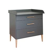 Komoda su persirengimo stalu, modelis ILA, 90 x 92,2 x 55 cm, pilka