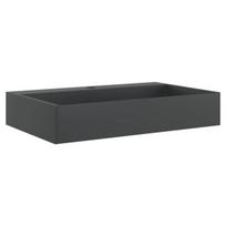 vidaXL Praustuvas, 60x38x11cm, juodas, mineralinis mišinys/marmuras