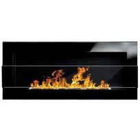 Pakabinamas įmontuojamas biožidinys Bioheat 900x400 TUV Black Less Glass