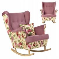 Ari Print Duo Skandinaviškas supamasis fotelis Šeimos baldai roses beige