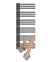 Juodas kopėčių formos vonios kambario radiatorius 120x50 cm modernus radiatorius Granitan Milo