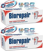 Biorepair "fast Sensitive Repair" dantų pasta su Microrepair, nauja formulė - 75 ml tūbelės (2 vnt.)