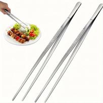 1vnt, 25cm Barbekiu Žnyplės, Universalūs Nerūdijančio Plieno Maisto Spaustukai.