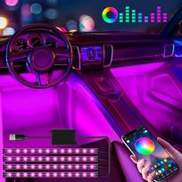 LED automobilio salono juosta su 48 šviesos diodais APP valdymas