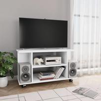 TV spintelė su ratukais, 80x40x40 cm, MDP balta