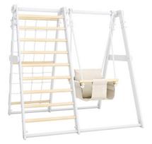 Daugiafunkcis medinis sporto kompleksas vaikams SANRO R-WOOD baltas, 108,5x109x96cm, iki 50kg, -
