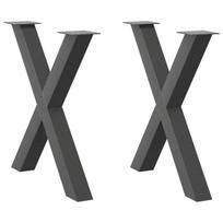 Valgomojo stalo kojelės, x formos, 2 vnt., 80x(72-73) cm
