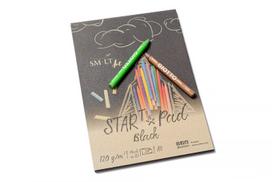 Juodas piešimo bloknotas START SMLT Art. A5, 20 lapų (120gsm) su užlenkiamu viršeliu ir kieta nugarė(1pak.)