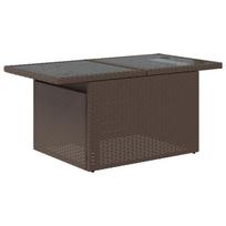vidaXL Sodo Sofų Rinkinys su pagalve 5 pcs Ruda Poli ratanas