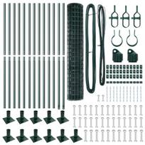 vidaXL Tvora su stulpais Žalia 1,2 x 25 m Plienas ir PVC