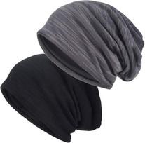 Moteriškos skrybėlės, Slouchy Beanie vyrams / Moterims, 2 pakeliai, negabaritinė, kuprinė, vasarinė plona megzta kepurė