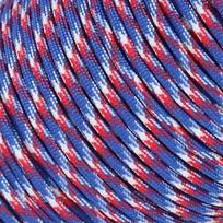4 mm paracord virvė papuošalams,  Mėlyna, raudona ir balta kamufliažas
