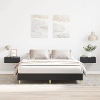 vidaXL Lovos rėmas be čiužinio, juodos, 140x200 cm, apdirbta mediena