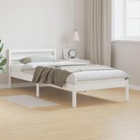 lovos rėmas su galvos atrama Balta 80x210 cm Tvirta medinė pušis
