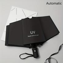 Automatinis saulės ir lietaus skėtis, madingas ir elegantiškas. ,  Juoda
