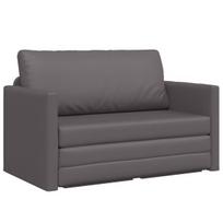 Grindų sofa-lova 2-in-1 Pilka 124x71x78 cm Dirbtinė oda