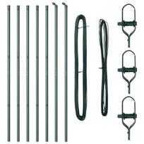 Tvorelių Stulpai 7 vnt Žalia Ø32 mm 170 cm Cinkuotas Plienas