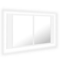 Veidrodinė vonios spintelė su LED, balta, 80x12x45cm, akrilas CFE4022989