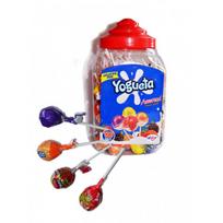 Ledinukai, užpildyti kramtomąja guma Pin Pop Yoguetta, 100 vnt. x 18 gr.