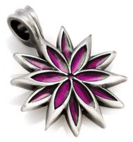 Bico "Lilac" derva ir metalinis gėlių pakabukas (B220 Pink)