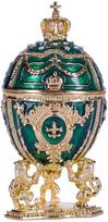 Faberge stiliaus kiaušinis, papuošalų dėžutė, žalia