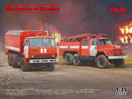 Klijuojamas Modelis ICM DS3527 Fire trucks of Ukraine AC-40-137A and AR-2 1/35