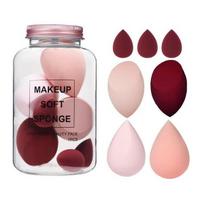 ECARLA Set of 7 Creamy Red Makeup Sponges - 7 kreemjas punase duo meigipulga komplekt.