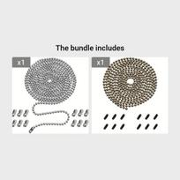 Lubų ventiliatoriaus grandinė, 3 mm ilgiklis su jungtimis. , sidabrinė + bronza 1