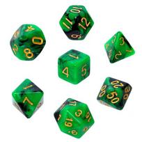 Stalo žaidimų kauliukų rinkinys Rebel RPG, Green/Black