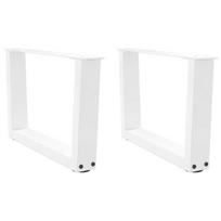 Valgomojo stalo kojos v formos 2 vnt baltos 50x(30-31,3) cm
