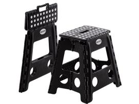 SULANKSTOMA TABURETĖ NUO SLYDIMO KĖDĖ PLATFORMA 150KG 40CM juoda