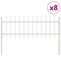 vidaXL Sodo tvora 8 pcs Balta 13,6 x 0,6 m Miltelinis plienas