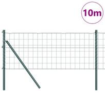 vidaXL Tvora su stulpais Žalia 0,4 x 10 m Plienas ir PVC