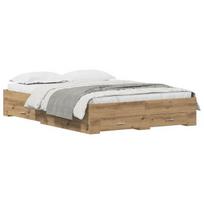 vidaXL Lovos rėmas Amatininkų ąžuolas 140 x 190 cm Apdirbta mediena