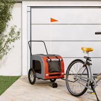 Dviračio priekaba augintiniams, oranžinė/pilka, audinys/geležis